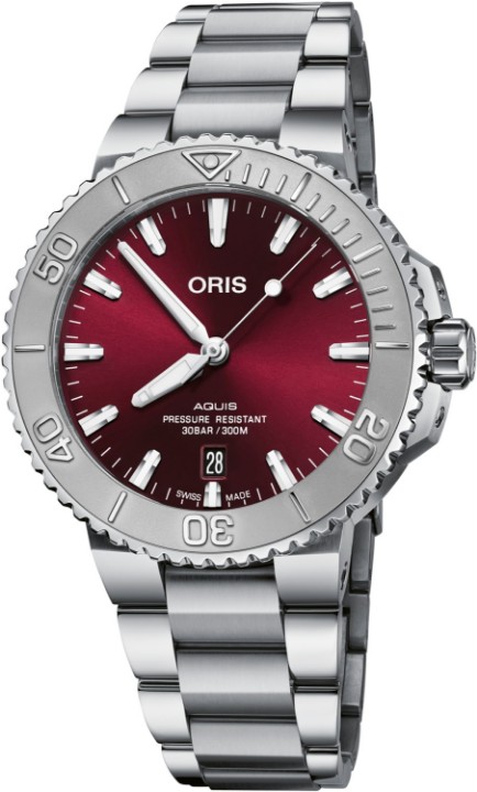 Obrázok z Oris Aquis Date Relief Cherry Dial